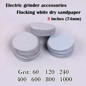 MAXMAN 30 шт., 3 дюйма, флок, белая сухая магнитная подушка, шлифовальный диск, электрический шлифовальный станок, аксессуары, инструмент