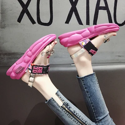 Босоножки на платформе в европейском стиле Новинка 2019 года Летние Стильные