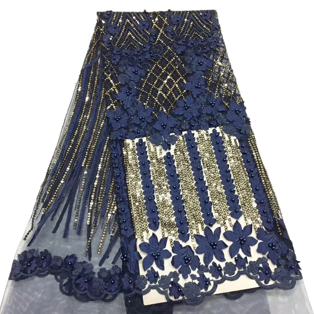 5yards Fancy lace embroidery design mesh fabric nigerian net dp | Дом и сад