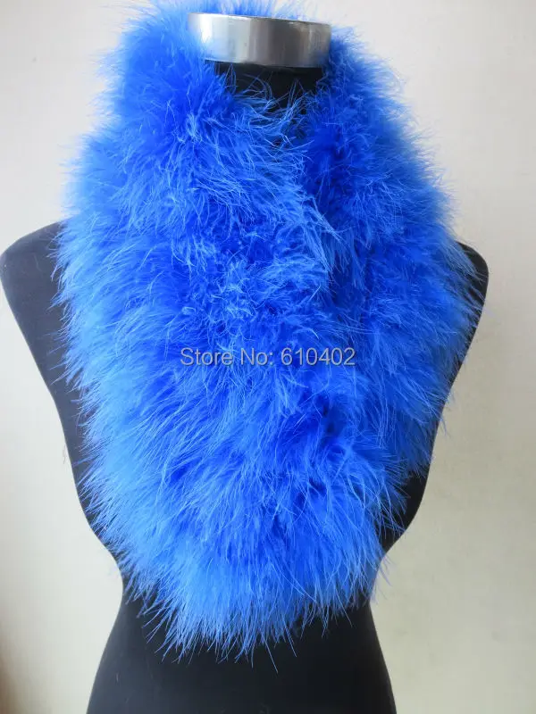 Женский шарф из натурального страусиного меха/накидка 70 см * 14 синий Модный