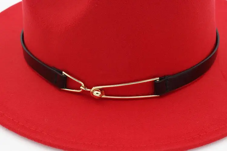 Мода широкими полями осенние женские модные Top Hat Джаз шапка зимняя шляпа-федора шерстяные Шапки новое поступление черные шляпы для женщин