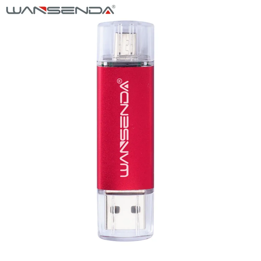 WANSENDA Многофункциональный ОТГ USB флеш-накопитель 32 ГБ 64 ГБ флеш-накопитель 128 ГБ 256 ГБ флеш-накопитель 2 в 1 Micro usb и Usb 2,0 флеш-память - Цвет: Красный