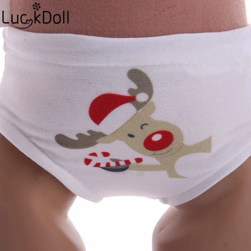 Рождественские трусики для кукол, размер 18 дюймов, американский размер 43 см, аксессуары для детской одежды, лучший рождественский подарок для детей