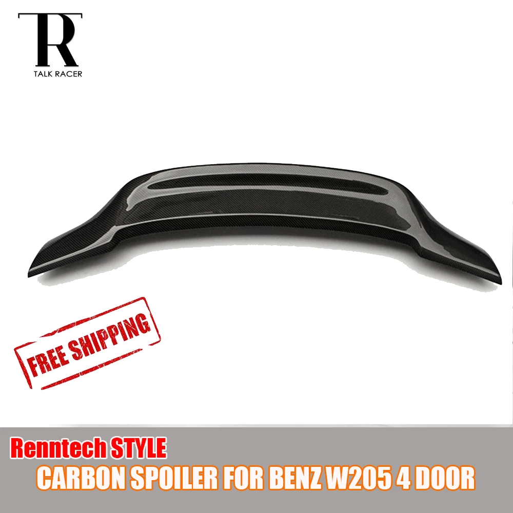 R Стиль углеродного волокна заднее крыло для Mercedes Benz W205 C180 C200 C250 C300 C350 & C63 AMG Седан 4