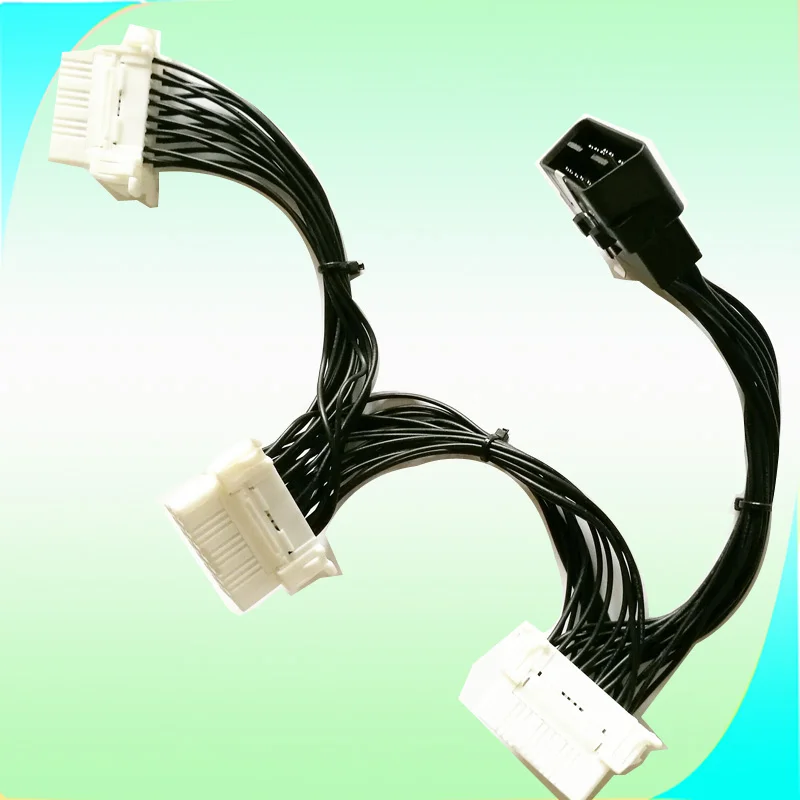 5 шт. OBDII OBD II 2 OBD2 Удлинительный кабель Y сплиттер J1962 Штекерный к тройному гнезду 16