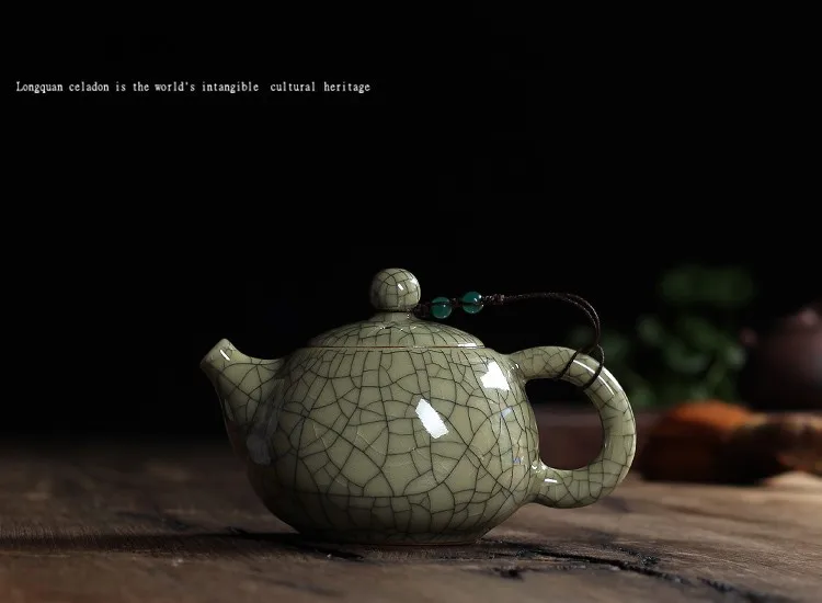 Чайный набор хрустящая глазурь Ge Kiln Longquan Celadon Zisha керамика искусство Тай Тхи китайский чайный горшок фарфор Исин глина антикварный чайный горшок