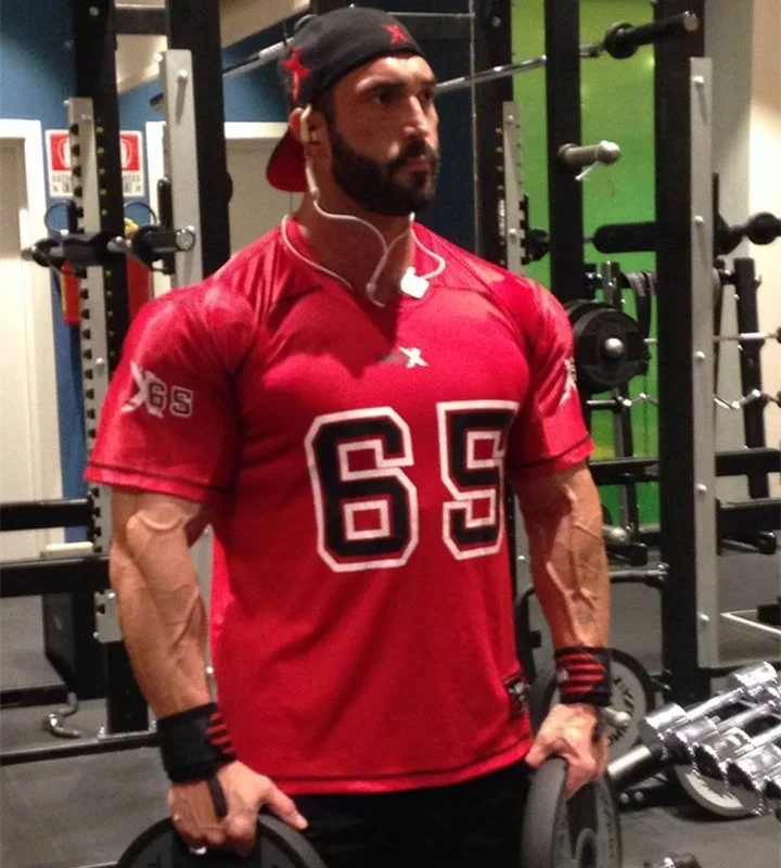 Новая мужская эластичная футболка с длинным хвостом и коротким рукавом для