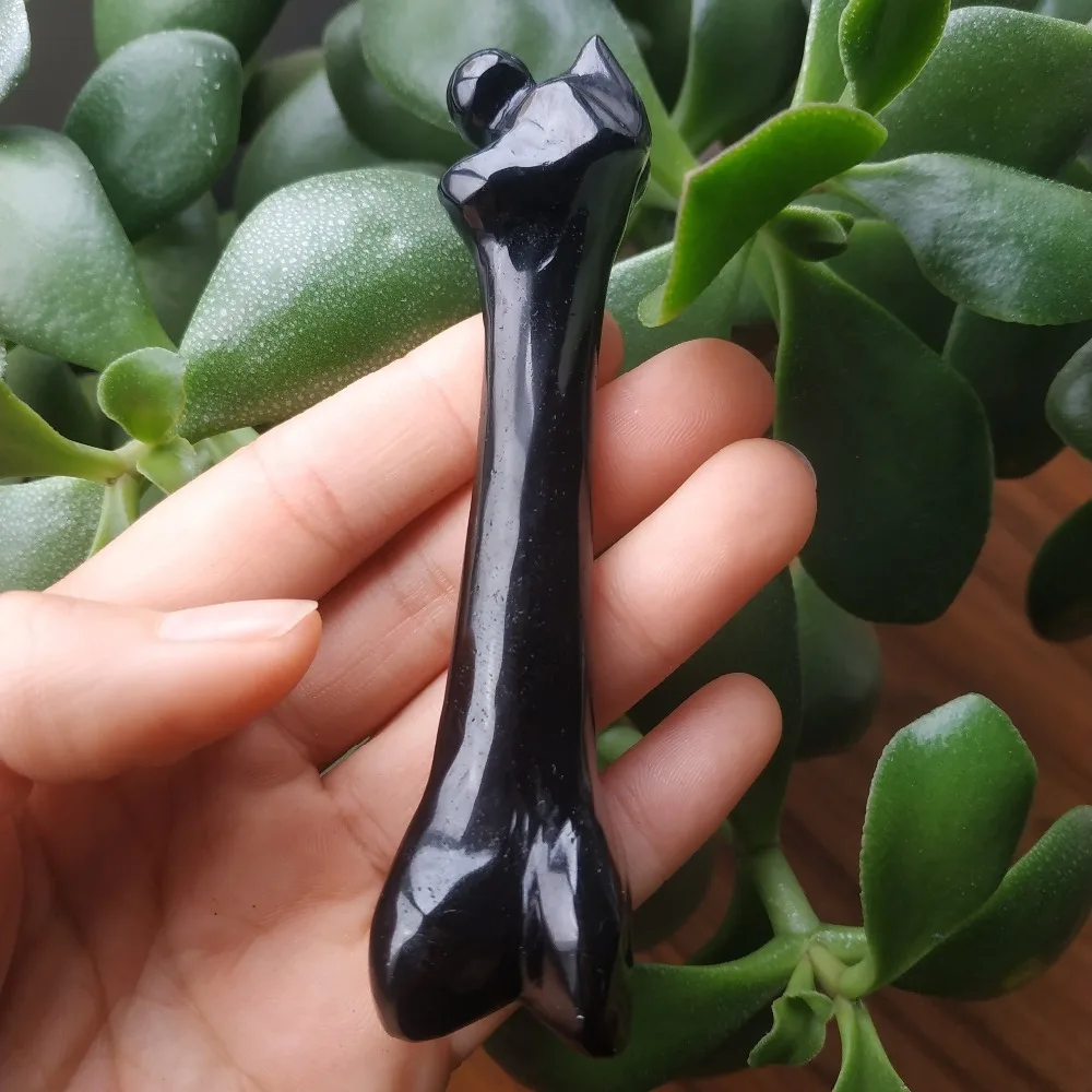 YING LAI Природный кристалл обсидиан Bone Amulet резьба предметы мебели благословение