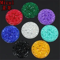 micui 20pcs 35mm round resin rhinestones applique crystal and stones flat back button for clothes dress crafts decoration zz783