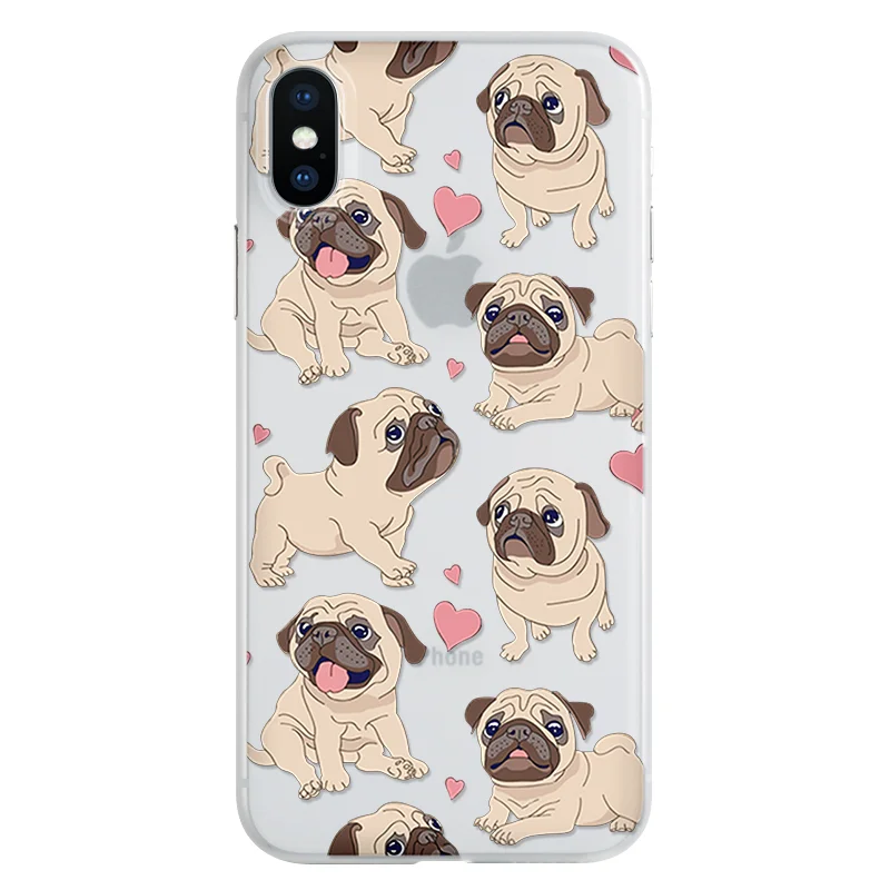ddnqax Матовый белый чехол для iPhone 11 Pro Max для iPhone XS Max X XR чехол с мультипликационным бульдогом для iPhone 8 Plus 7 6 6S Plus 5 5S SE чехлы - Цвет: ddnqax