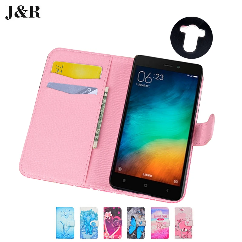 Redmi 4 Leather Cover For Xiaomi Pro Prime Flip Case 5.0 inch Wallet Cute Painting Stand Phone Bag &amp With Card Slot | Мобильные