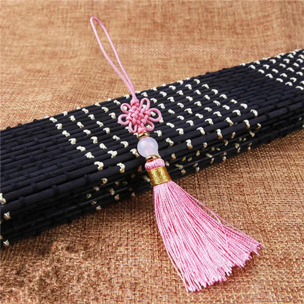 Pink Tassels 5 шт. китайские узлы с бахромой и с бусинами, кулон, сделай сам, материал для рукоделия, вечерние украшения для штор с кисточками, аксессуары для декора, лента с кисточками - Цвет: Pink Tassels