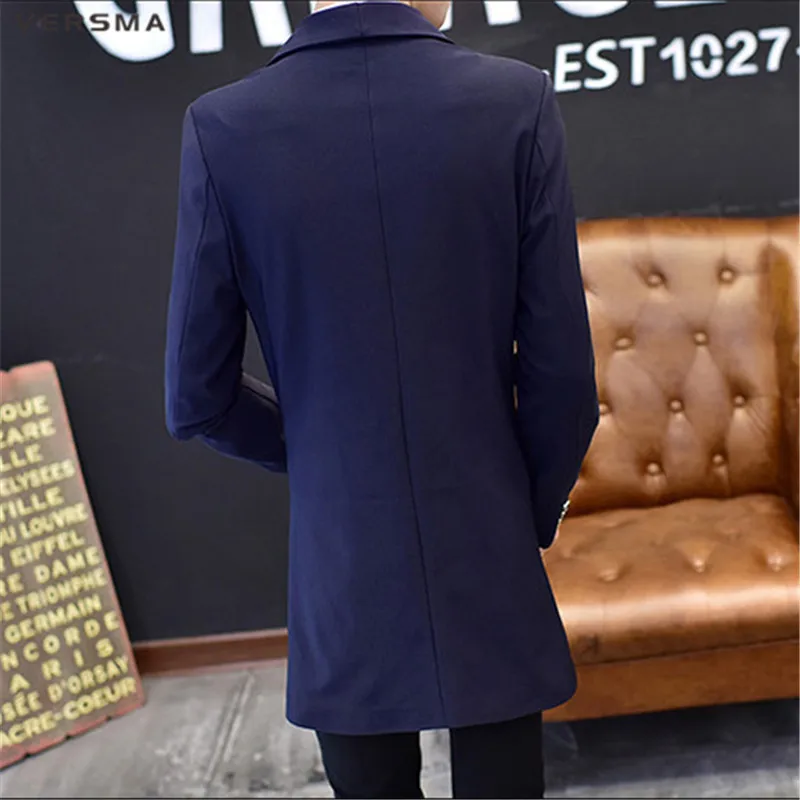 VERSMA 2018 корейский Slim Fit Повседневное мужской костюм с блейзером искусственная