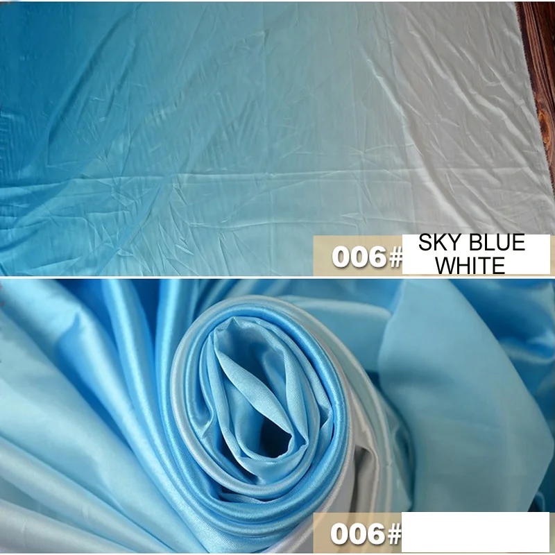 94% полиэстер 6% спандекс шелковая атласная ткань с принтом Омбре ширина 120 см для