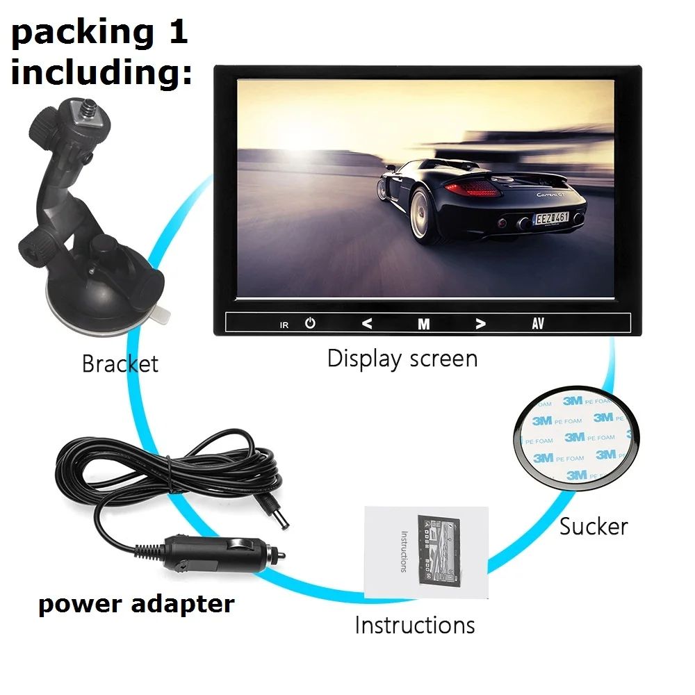 9 дюймов TFT lcd цветной видео монитор CCTV экран HDMI VGA BNC AV вход для ПК безопасности и