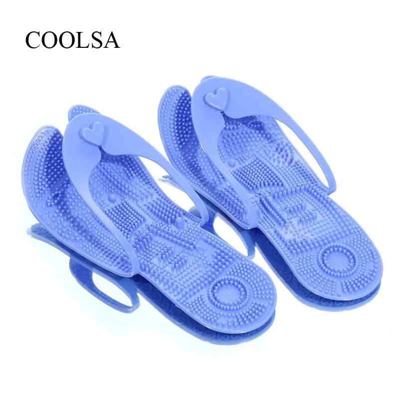 COOLSA/мужские Нескользящие пляжные шлепанцы; однотонные слиперы для ванной; Переносные складывающиеся массажные тапочки для путешествий; мужские вьетнамки