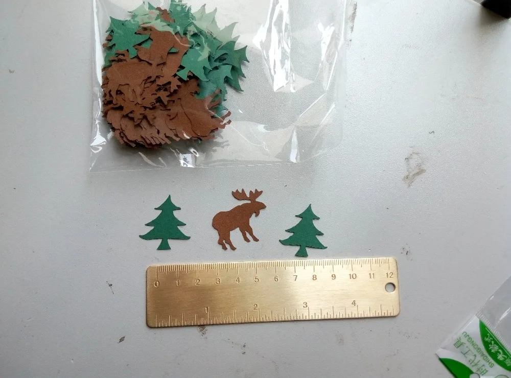 Moose конфетти деревянные для кемпинга украшения душа охоты ложа Аляски вечеринок