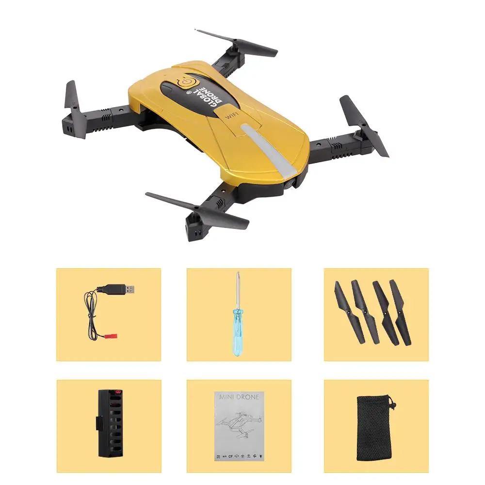 GW018 Дрон 720P Wifi FPV широкоугольный RC Квадрокоптер камера складной селфи карманный