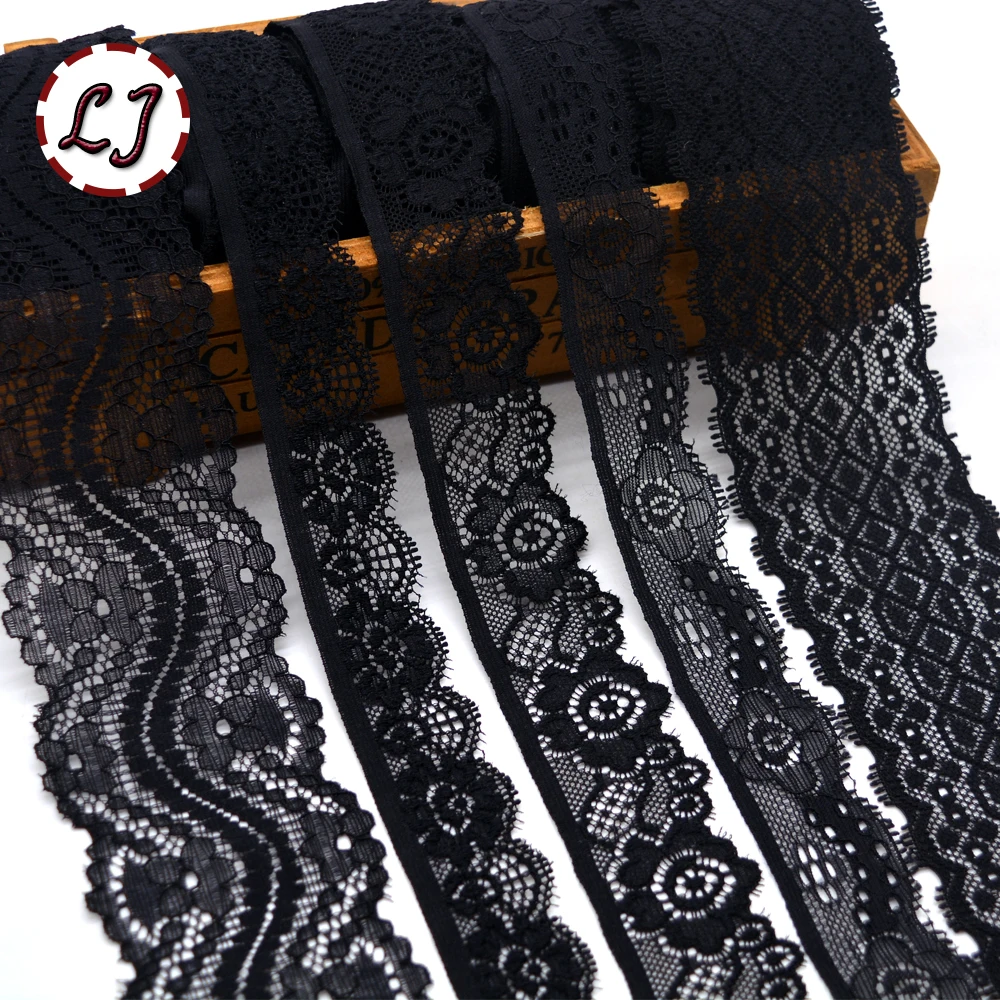 Новинка лидер продаж 5 ярдов/партия Высококачественная Черная эластичная