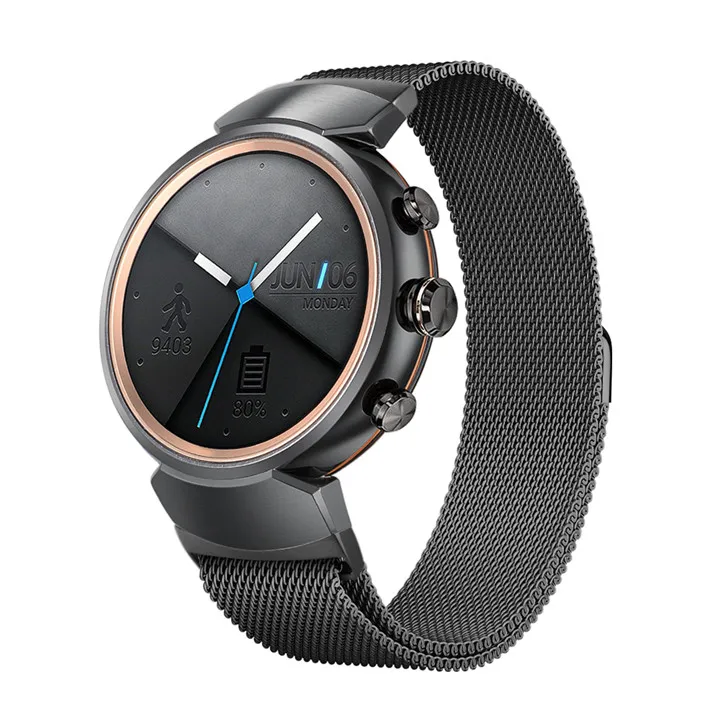 Черный ZENWATCH 3 полосы Премиум тканые Milanse Петля из нержавеющей стали часы ремешок для ASUS ZENWATCH 3 Смарт фитнес часы - Цвет: Черный