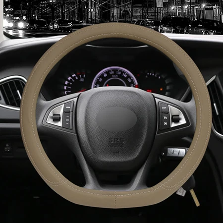 Beige HuiER чехол рулевого колеса автомобиля D Форма для peugeot 3008 408 508 Citroen C3-XR C4 sega C4L Elysee DS3 DS4 DS5 DS3 6 Audi TT S - Название цвета: Beige