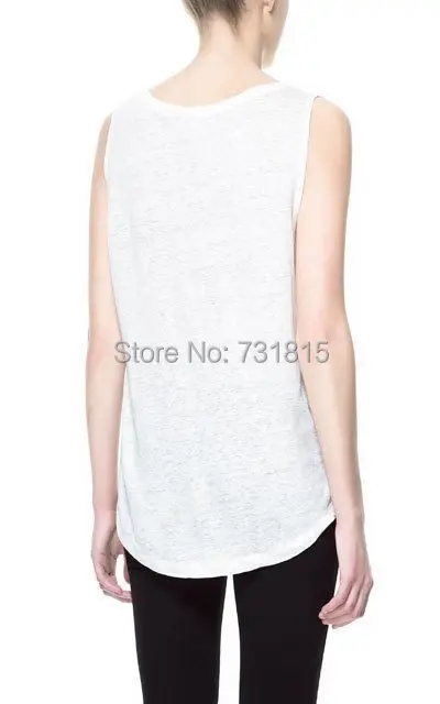 New 2014 Spring Summer Women T-shirt Loose Cotton Casual O-Neck Print Tiger Steller Simple Sleeveless in StockHo | Женская одежда
