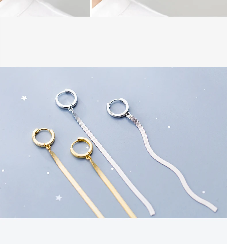 MloveAcc, настоящее 925 пробы, серебряная цепочка в виде змеи, серьги с кисточками для женщин, модные серебряные серьги-кольца