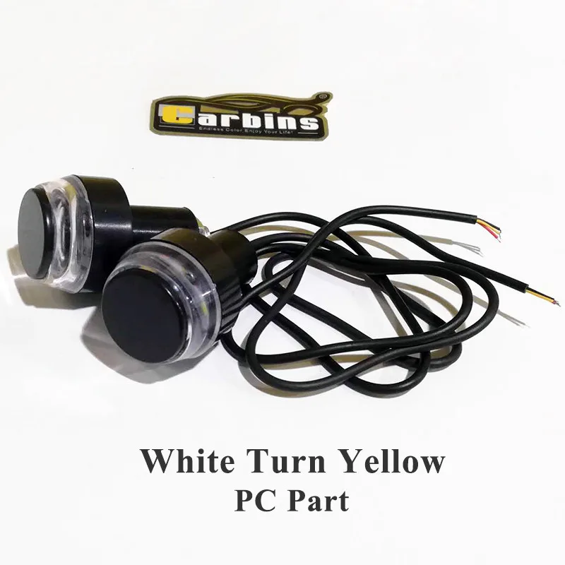 PC White TurnYellow CARBINS светодиодный 2PC мотоциклов светильник светодиодный поворотник светильник цвет: желтый, белый красный руль светодиодный заглушка для рукоятки Авто Боковой габаритный фонарь - Цвет: PC White TurnYellow
