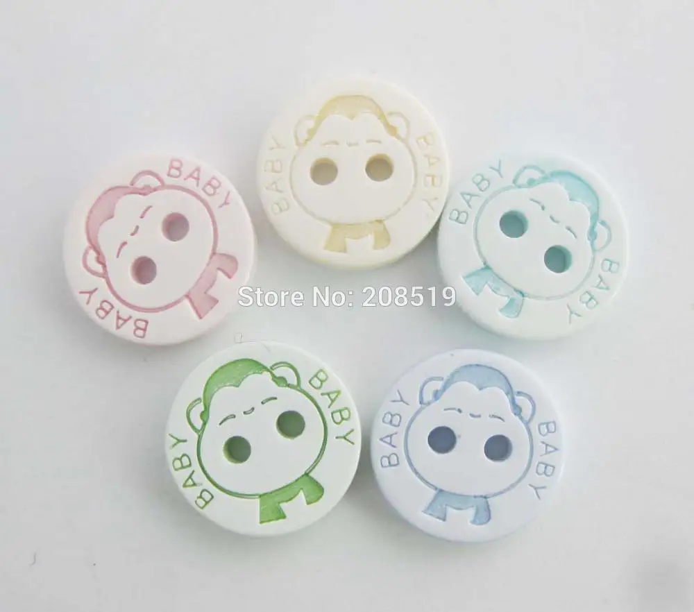 NBNVOL Customize Baby 5 Colors 200pcs Lovely Sewing buttons for children 1/2