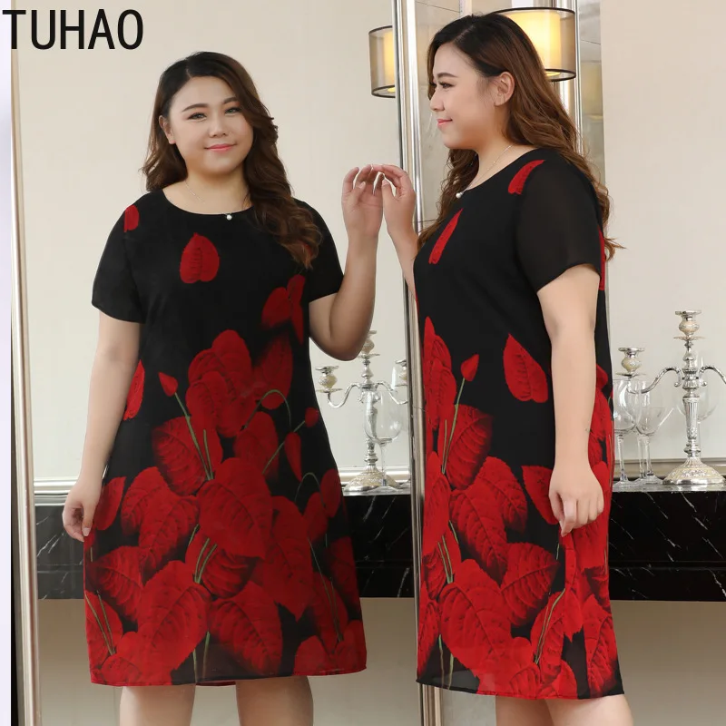 TUHAO летнее винтажное офисное женское платье размера плюс 10XL 8XL 6XL для мамы
