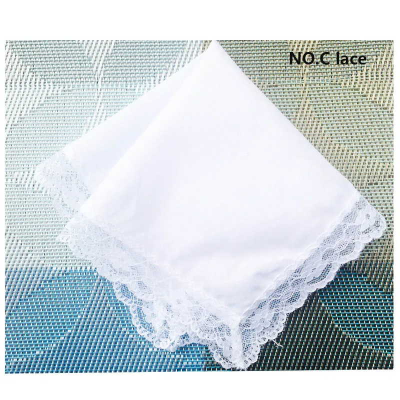 Женский/Женский однотонный белый Хлопковый платок с кружевом для вышивки