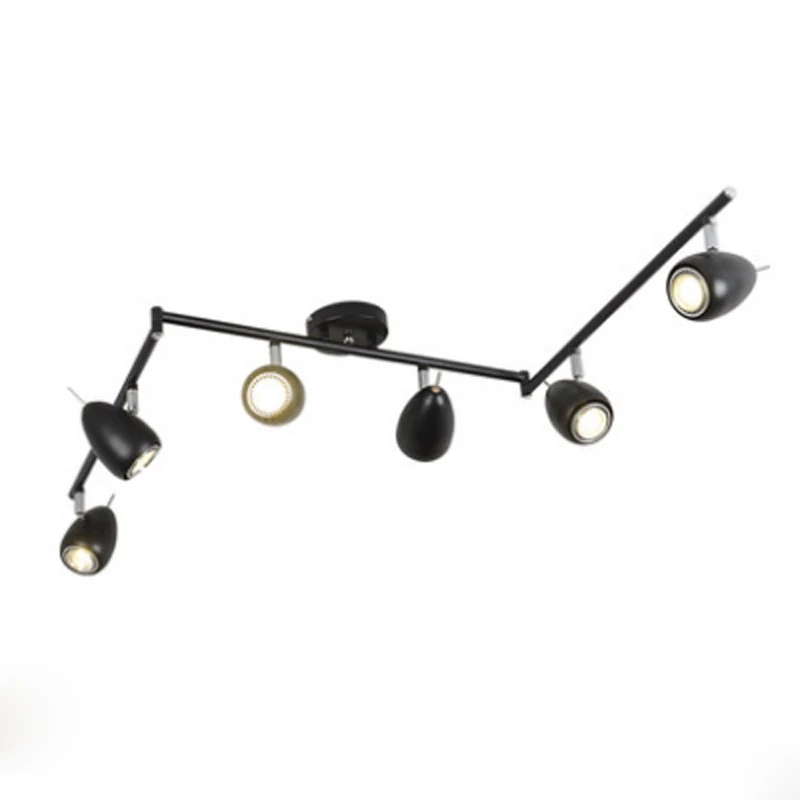 

Modern minimalist black and white ceiling lamp living room creative track light spotlight 360 degree rotating acrylic lighting