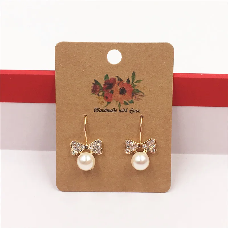 100 шт./лот прямоугольные коричневые бирки из крафт бумаги для ювелирных изделий