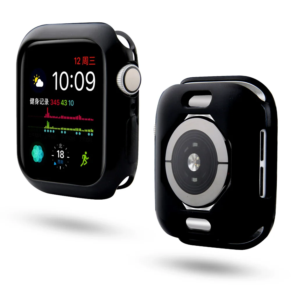 Защитный чехол рамка для Apple Watch серии SE/6/5/4 мягкий гибкий из ТПУ iWatch 40 мм 44 Тонкий
