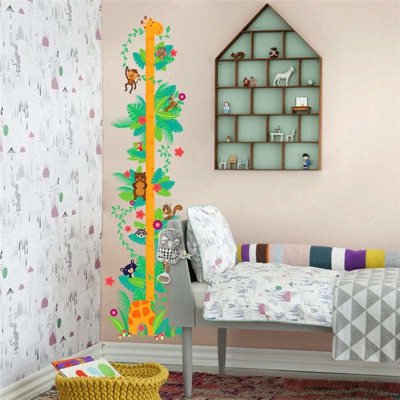 Лесная Обезьяна Жираф медведь высота измерительные настенные наклейки для
