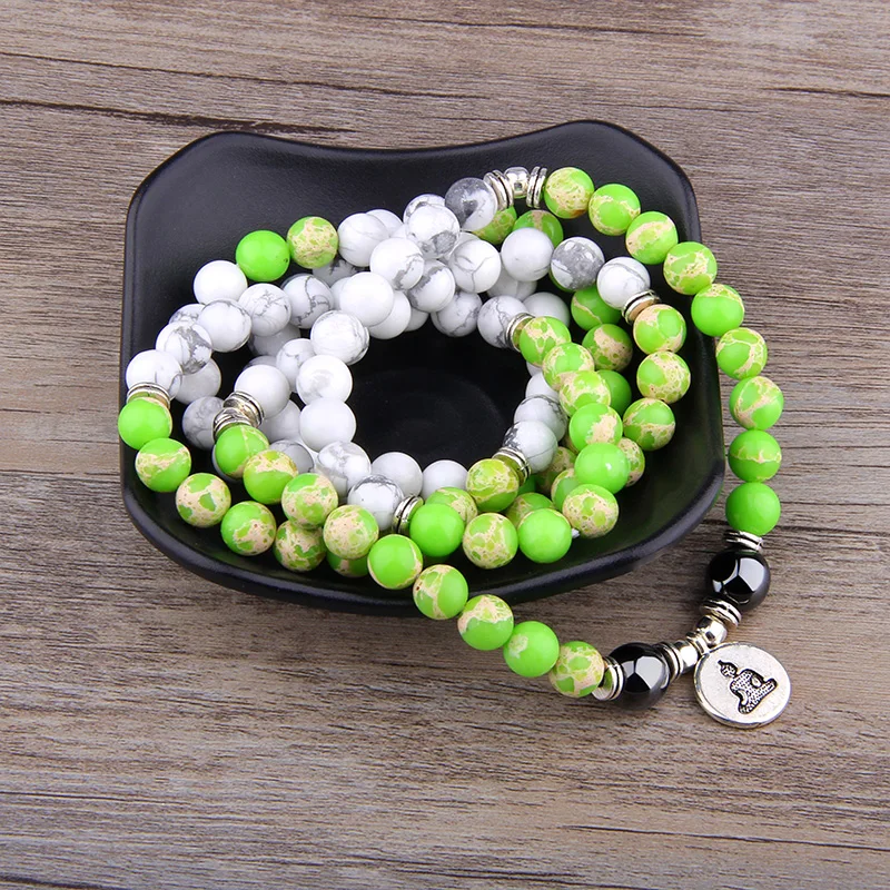 Ожерелье для йоги с подвеской Life Tree бирюзовый Императорский Ясперс браслет из