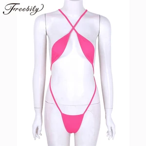 Для подростков с перекрестными ремешками, с низким вырезом на спине Одна деталь мини-бикини с трусиками Танга боди, эротические сексуальные костюмы, гимнастический костюм для детей в возрасте от Для женщин сексуальное женское белье