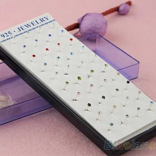 Очаровательные женские серьги-гвоздики с кристаллами 2 мм 40 шт. | Украшения и