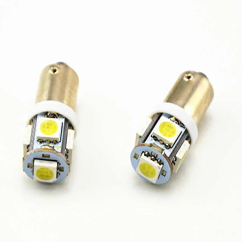 10 шт. BA9S 5 SMD 5050 LED автомобильные лампы для фар DC 12 В белый T4W 64111 182 1445 автомобильная