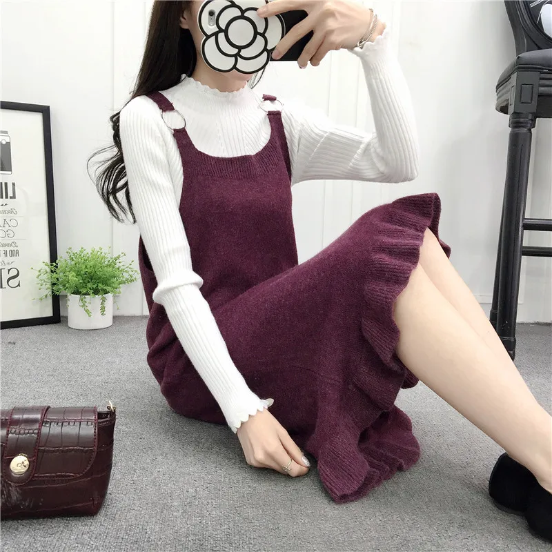 Женское трикотажное платье жилет длинное свитер в Корейском стиле|dress sweater|fashion