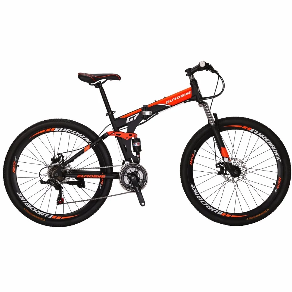 MTB велосипед EUROBIKE G7 27 5 &quot21 двойной дисковый тормоз складной