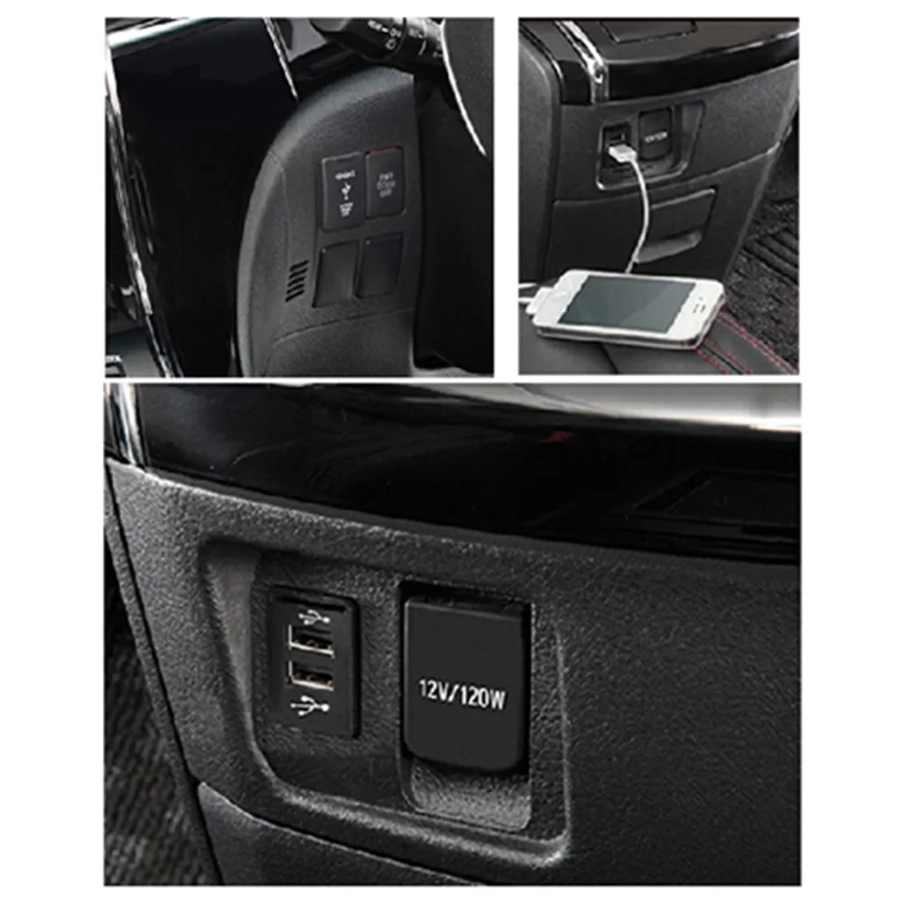 1 шт. для Toyota 12 24 В автомобильный адаптер с двумя USB портами зарядное устройство
