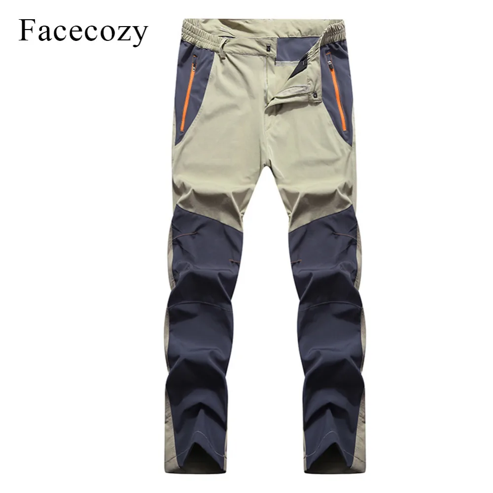 Facecozy мужские летние дышащие походные брюки для рыбалки быстросохнущие уличные спортивные брюки эластичные тонкие брюки, защищающие от УФ-излучения мужские брюки