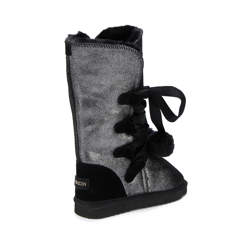 HABUCKN классические женские зимние ботинки кожа зимняя обувь ботинки bota feminina botas mujer zapatos Для женщин водонепроницаемые зимние ботинки