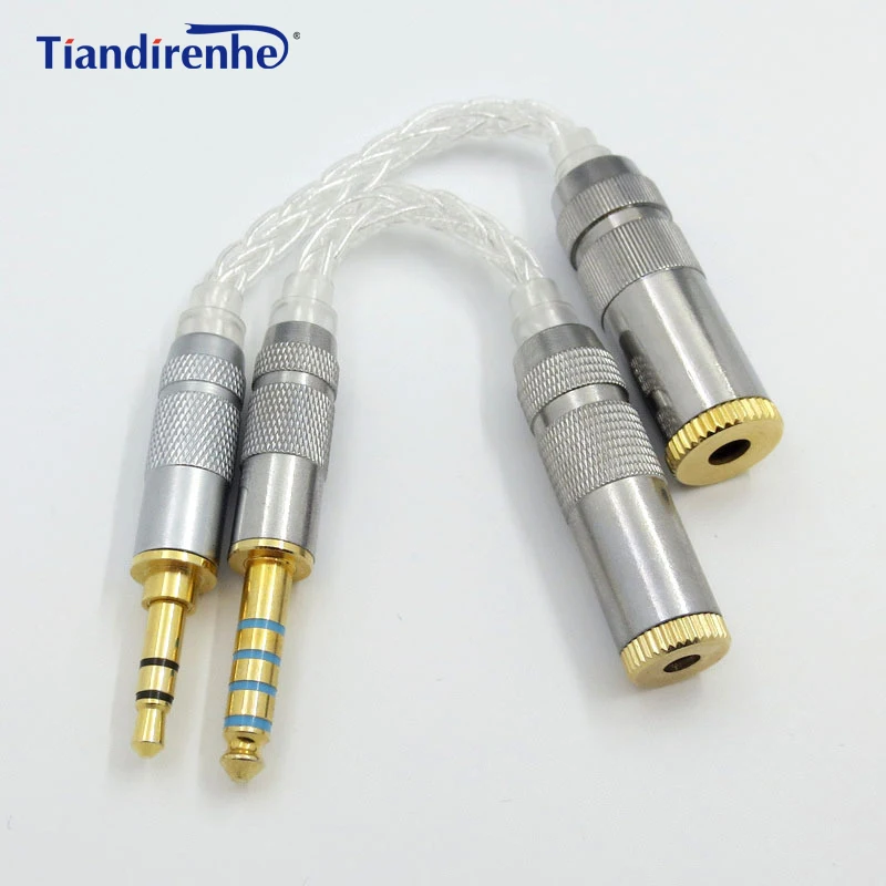 

4.4mm Female to 3.5mm Male Adapter 8 Core Silver Plated Audio Cord 3.5mm Female to 4.4 Male for HIFI MP3 Music Player