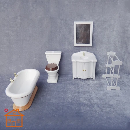 5 шт./компл. 1:12 масштаб кукольный домик миниатюры ванная туалет умывальник