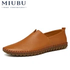 MIUBUмужская повседневная обувь для вождения; мужские кожаные лоферы; модные мягкие дышащие мокасины ручной работы; обувь на плоской подошве