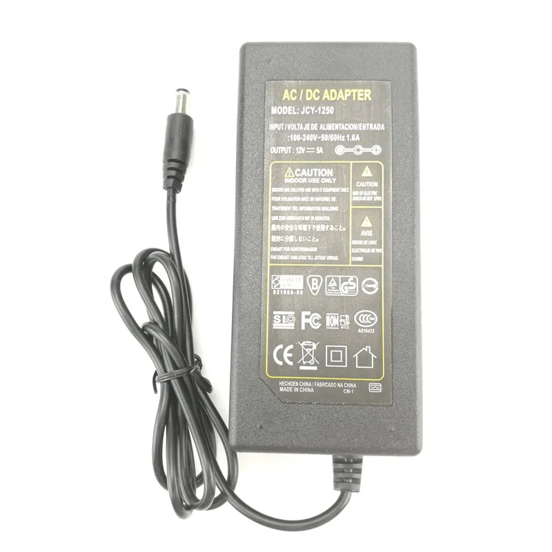 12 V 5A AC DC адаптер питания зарядное устройство освещение полоса трансформатор 100
