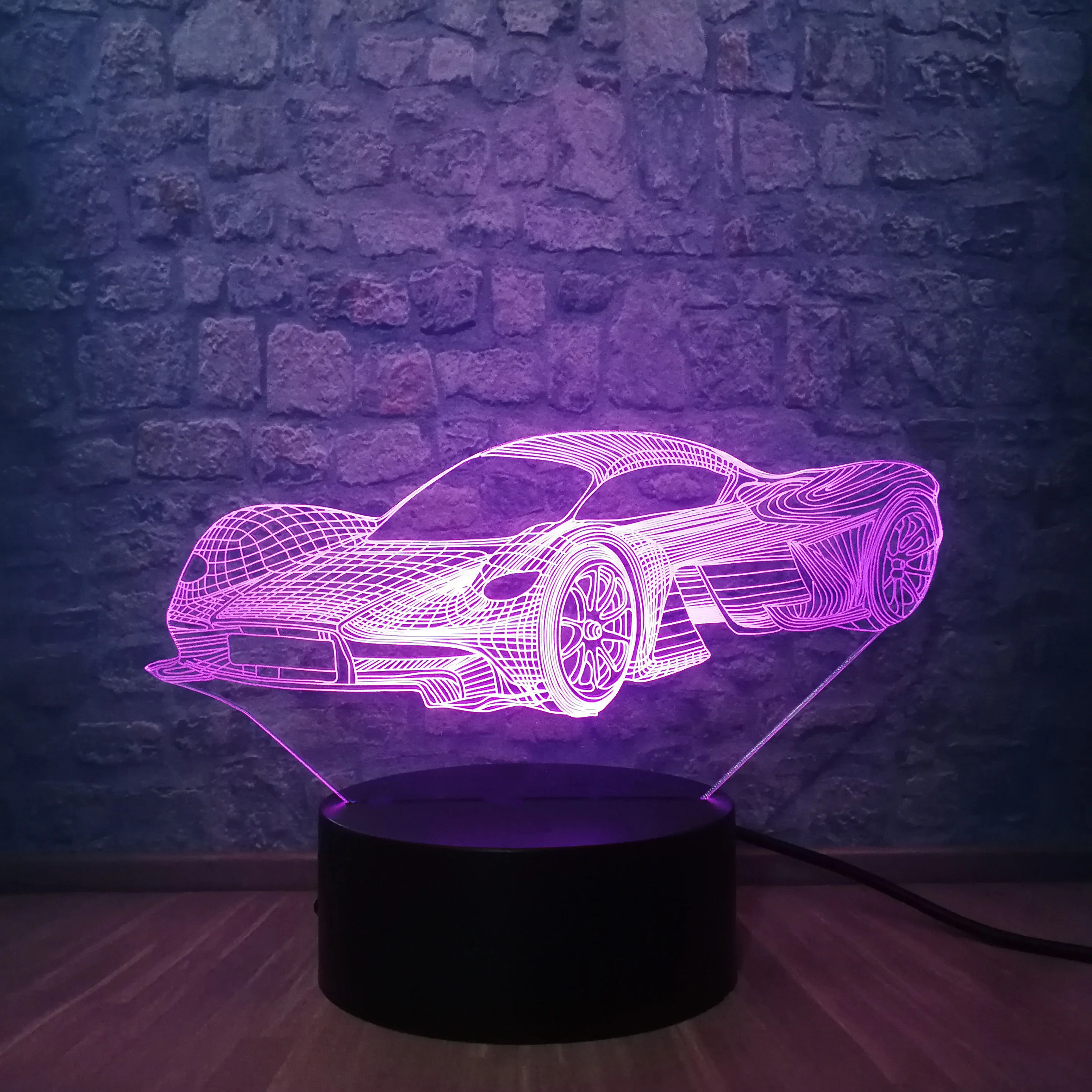 Новинка крутая современная Автомобильная 3D светодиодный USB RGB настольная лампа