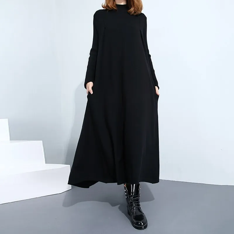 CHICEVER платье женский стенд воротник с длинным рукавом повседневное свободные